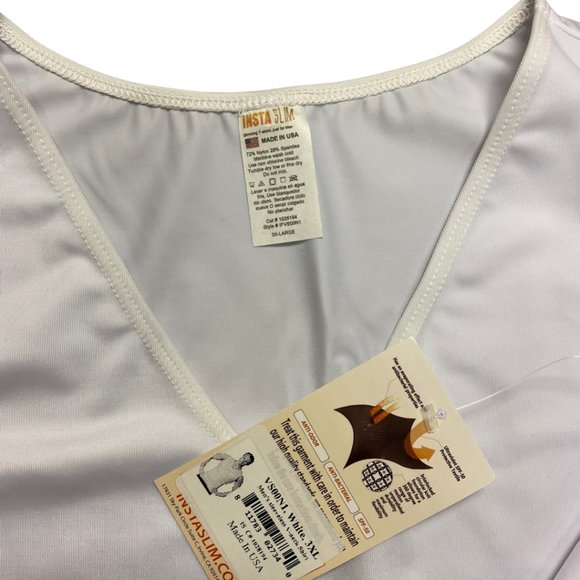 Insta Slim Men' Compression Sleeveless V Neck Muscle Shirt- Slimming Body Shaper - Picture 3 of 5